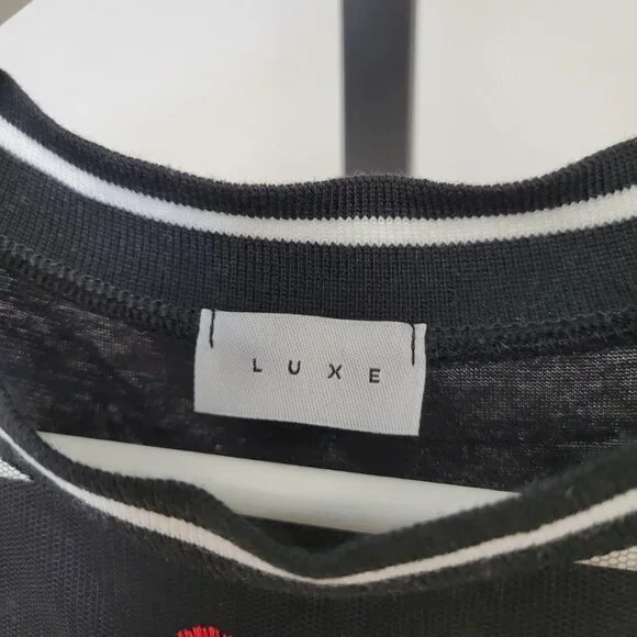 Luxe Sheer Front Roses  Tee - Picture 3 of 4